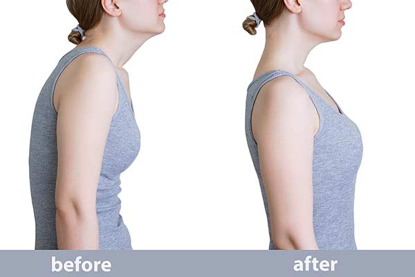 Image shows both good and bad posture